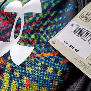 Under Armour Hustle Sport Backpack NWT Black+Multi color. UNISEX